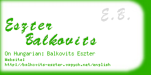 eszter balkovits business card